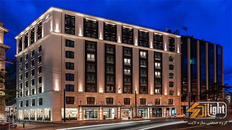 نورپردازی نمای ساختمان مدرن