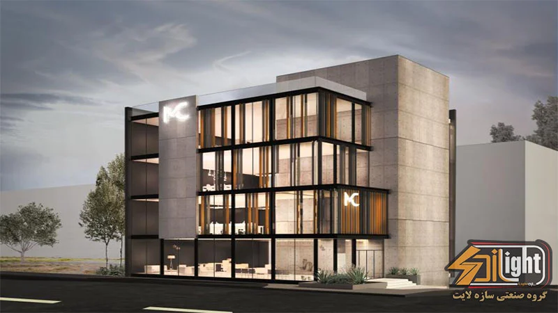 نورپردازی نمای ساختمان مدرن