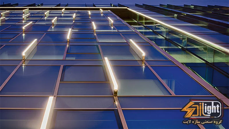 نورپردازی نمای ساختمان مدرن