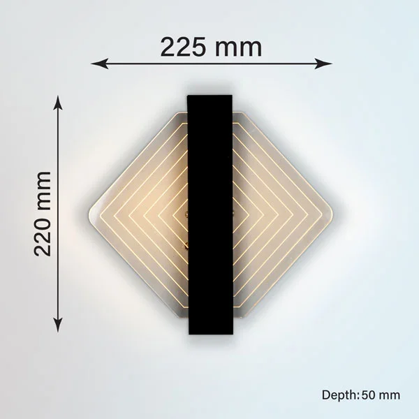 چراغ دیواری دکوراتیو پلکسی کد 964 لوزی شکل