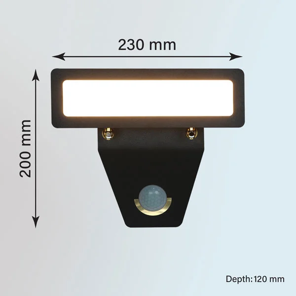 چراغ دیواری دکوراتیو ضدآب سنسوردار کد 704